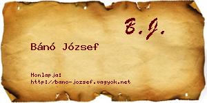 Bánó József névjegykártya